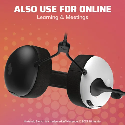Vista 6 de PDP Gaming LVL40 Stereo Headset with Mic for Switch OLED - Noise Cancelling Microphone - Black White - Nintendo Switch