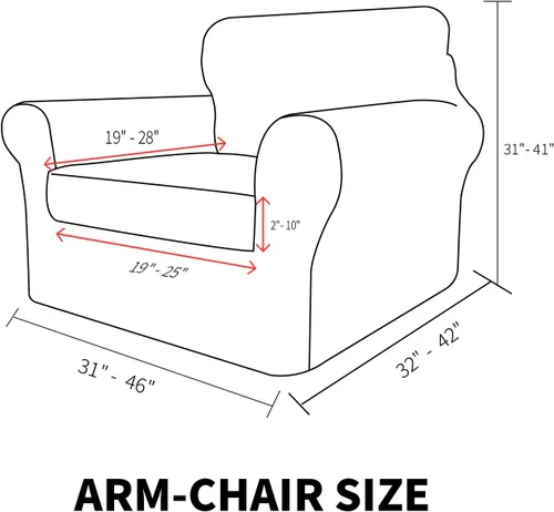 Vista 6 de MAXIJIN Fundas para sillas de 2 piezas con brazos, súper elásticas, para sala de estar, perros, a prueba de mascotas, protector de sofá ajustable