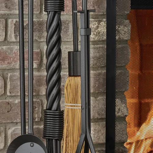 Vista 5 de UniFlame, F-1179, Olde World Iron Swirl - Juego de herramientas para chimenea