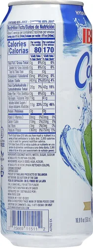 Vista 5 de Iberia Agua de coco, sin pulpa, 16.91 onzas líquidas (paquete de 24)