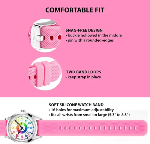 Vista 3 de Reloj para niños, relojes para niños de 8 a 12 años, reloj analógico para niños, reloj para niñas, relojes para niñas de 8 a 10 años, 3-5, 4, 7, 5
