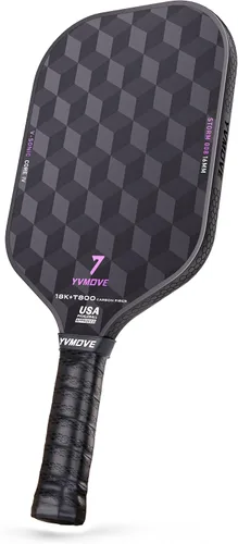 Vista 10 de YVmove USAPA Approved T800 Carbon Fiber Pickleball Paddle with 16mm Dynamic Core, Premium Pickle Ball Thermoformed Unibody, Elongated