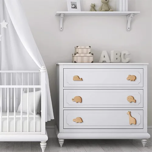 Vista 3 de 12 Set Wood Animal Furniture Knobs Decorative Wood Dresser Knobs with Screws Dresser Pulls Wood Marine Woodland Animals Knobs Cabinet Knobs Nursery