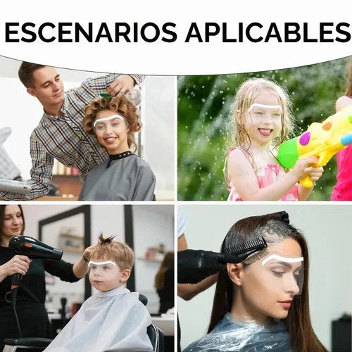 Vista 6 de 50 protectores faciales y desechables transparentes para ducha y cortes de 50 Pcs