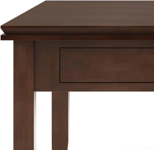 Vista 11 de SIMPLIHOME Mesa de Centro Cuadrada Artisan – Mesa de Cóctel Transicional de Madera Maciza de 36 Pulgadas de Ancho en Marrón Rojizo, Mesa Clásica
