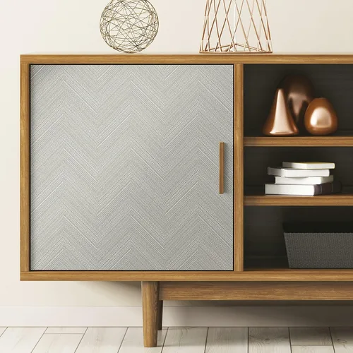 Vista 8 de RoomMates RMK12011RL Papel pintado de espiga gris para despegar y pegar