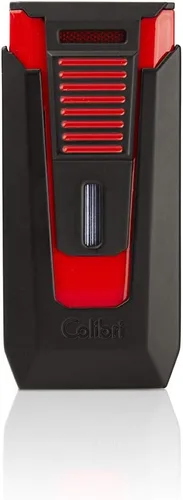 Vista 3 de Colibri Encendedor deslizante de doble chorro, negro + rojo