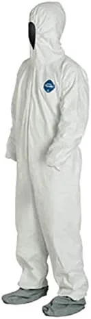 Vista 8 de DuPont Tyvek 400 TY122S Buzo de seguridad desechable, con protector de botas, XL, paquete de 25
