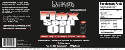 Vista 3 de Ultimate Nutrition Suplemento dietético de aceite de linaza, incluye Omega 3 y 6 ácidos grasos esenciales, apoya la salud cardiovascular