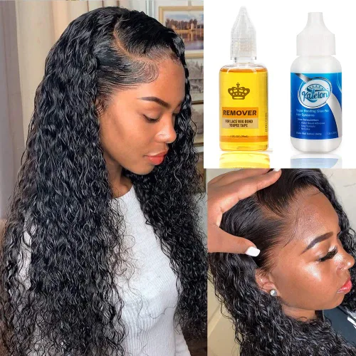 Vista 6 de Adhesivo de extensión de cabello con cinta adhesiva y removedor de pegamento, acción rápida para pelucas y extensiones de encaje