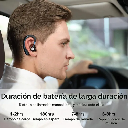 Vista 3 de Auricular Bluetooth, auricular inalámbrico V5.0 Bluetooth auricular ultraligero manos libres para negocios/oficina/conducción
