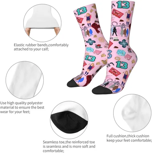 Vista 7 de Calcetines coloridos para hombres y mujeres, regalos para los fanáticos de Taylor, calcetines deportivos que absorben la humedad