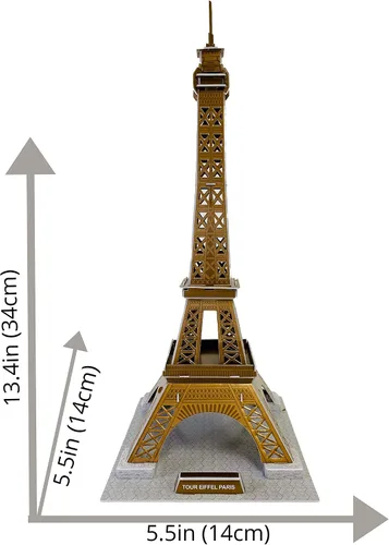 Vista 2 de Rompecabezas 3D para adultos y niños Kit de rompecabezas 3D de la torre Eiffel de Francia Kit de construcción de modelo de arquitectura