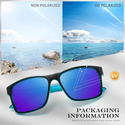 Vista 5 de KAPVOE Gafas de sol polarizadas para hombres y mujeres, protección UV400, gafas deportivas, conducción, pesca, ciclismo, playa, golf, correr, béisbol