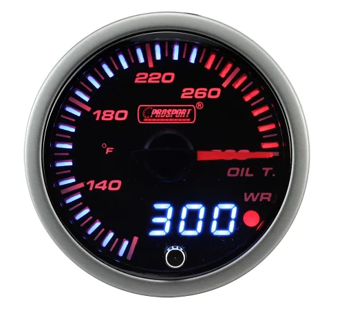 Vista 8 de Medidor de temperatura de aceite - eléctrico ámbar/blanco Serie JDM 2.362 in (2 3/8") 60mm electrical oil temperature gauge, monitors engine oil