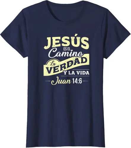 Vista 27 de Camisas de la Biblia de Jesus para los Cristianos Camiseta Española Negro