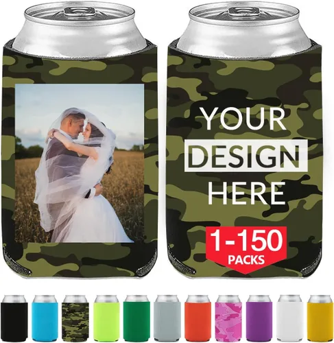 Vista 11 de Enfriadores de cerveza personalizados personalizados con foto imagen logotipo texto personalizado 1-150pcs soporte de latas a granel manga aislante