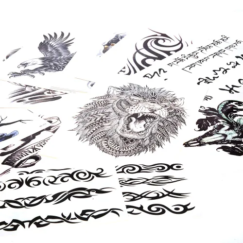 Vista 3 de PowerTRC Calcomanías temporales de tatuaje, 16 hojas de tatuajes para hombres y mujeres, tatuajes para Halloween, fiestas, festivales. Diseños