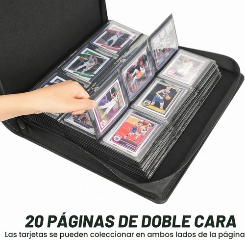 Vista 5 de Carpeta TopLoader de 9 bolsillos, con capacidad para 360 estuches rígidos de 3 x 4 pulgadas, carpeta de colección de tarjetas, 20 páginas de doble