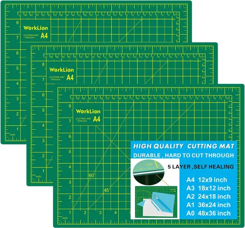 Vista 20 de WorkLion Alfombrilla de corte autorreparable: alfombrilla de corte artesanal de doble cara de 12 x 18 pulgadas para costura, tela, acolchado. Tabla