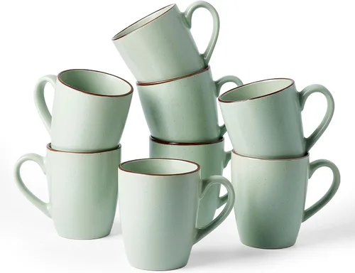 Vista 43 de famiware Venus - Tazas de café para 4, juego de tazas de 12 onzas, taza para beber con asa para café, té, cacao, leche, carbón