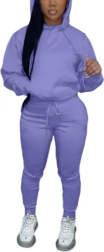 Vista 15 de Alunzoem Conjunto deportivo para mujer, 2 piezas, sudadera con capucha
