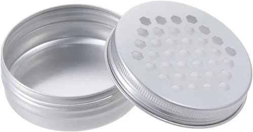 Vista 8 de Recipiente de perlas de aroma de 2 onzas latas vacías con tapa