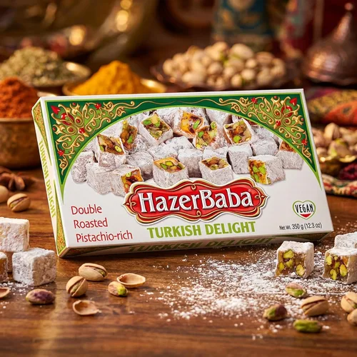Vista 3 de HazerBaba Caramelo de pistacho turco de doble tostado, 12.3 onzas (paquete de 1)
