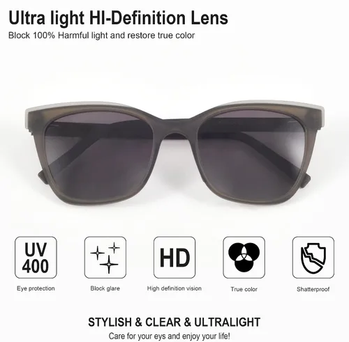 Vista 5 de OYS Lentes de sol retro para hombres y mujeres, polarizados, lentes de aviador, ligeros TR90, marco TAC, protección UV