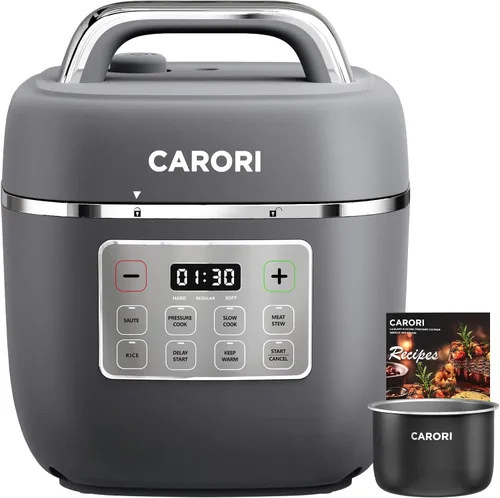Vista 13 de CARORI Olla a presión eléctrica 9 en 1 de 6 cuartos, olla interior de acero inoxidable, cocina multifunción programable de 12 con diseño