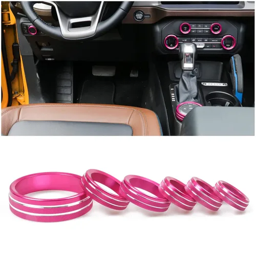 Vista 15 de Cubierta de perilla de interruptor de faros de aire acondicionado para 2021 2022 2023 2024 2025 Nuevo Ford Bronco 2/4 Puerta Interior Accesorios
