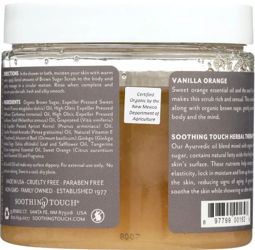 Vista 2 de Soothing Touch Exfoliante de azúcar moreno, naranja vainilla, 16 onzas