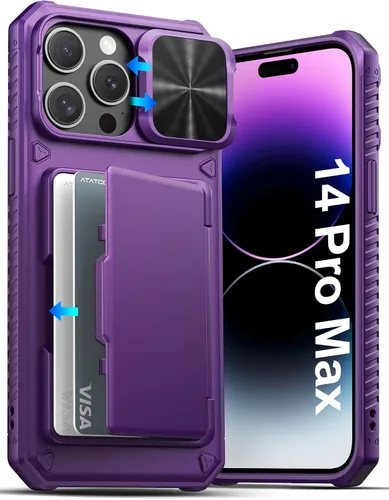 Vista 46 de ATATOO Funda Cartera para iPhone Air, Portador de Tarjetas Integrado (3-5 Tarjetas) [Bloqueo RFID] y Cubierta Deslizante para Cámara, Protección