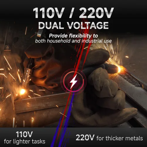 Vista 2 de ANDELI - Soldador MIG de 135Amp 110V/220V de doble voltaje, soldador MIG portátil de núcleo de fundente/Lift Tig/Stick 3 en 1 multiproceso