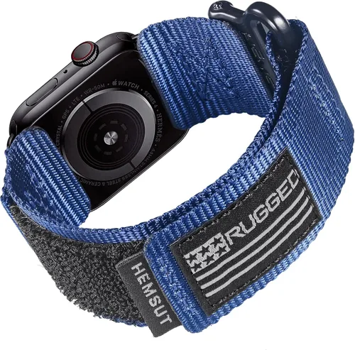 Vista 11 de Hemsut Compatible con Correa de Apple Watch, Correa Deportiva de Nylon Super Resistente con Diseño de Bucle Tejido para iWatch