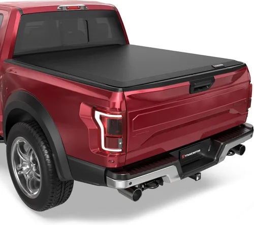 Vista 9 de Cubierta suave para caja de camioneta plegable cuádruple compatible con Ford F-150 F150 Styleside 2015-2026 4 pliegues 5.5 pies 67 pulgadas