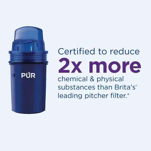 Vista 6 de PUR Paquete de jarra de filtro de agua de 7 tazas con 4 filtros de repuesto, pequeña capacidad para 7 tazas, filtración potente 2 en 1, filtración