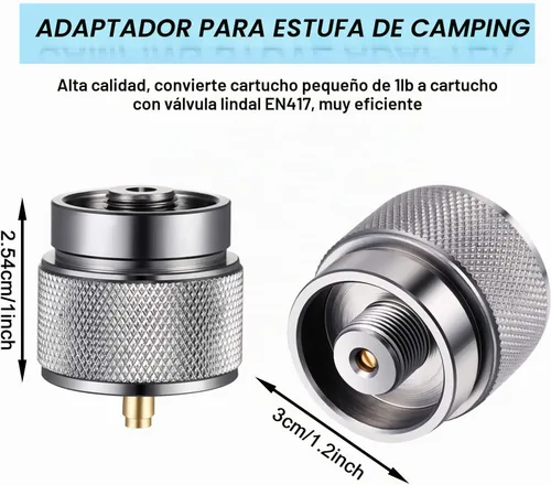 Vista 4 de Hotop Adaptador de estufa de camping de 2 piezas, propano de 1 libra a