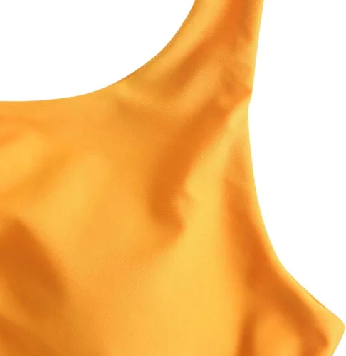 Vista 5 de ZAFUL Parte superior de bikini con nudo frontal para mujer, parte superior tipo tankini con cuello redondo y relleno