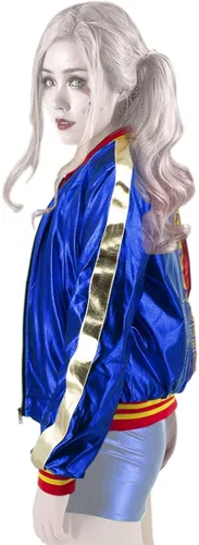 Vista 3 de Chaqueta de cosplay para el personaje de la película abrigo con cremallera de adultos tops rojos y azules S-L mediano
