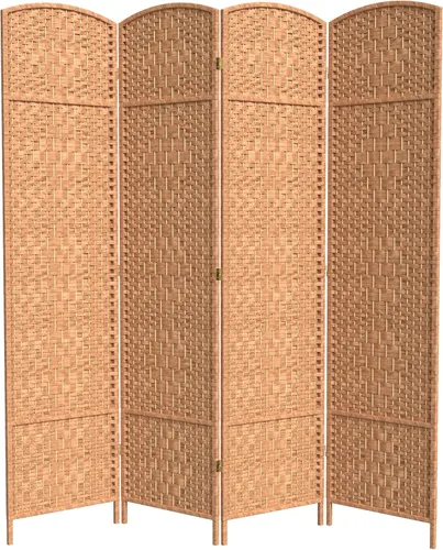 Vista 17 de Red Lantern Divisor de habitación con tejido de diamante de 7 pies de alto, color blanco, 4 paneles