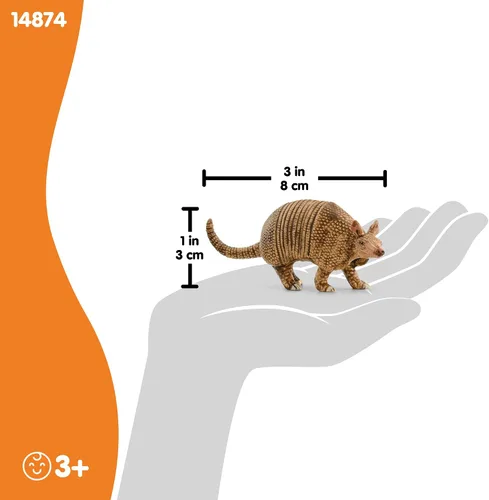 Vista 5 de Schleich Wild Life - Figura de Armadillo de juguete de animales salvajes, niños y niños pequeños a partir de 3 años