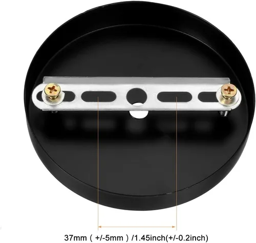 Vista 2 de uxcell Placa de luz de techo retro con base puntiaguda chasis disco colgante accesorios 4.724 inx0.787 in negro con tornillo 1.457 in distancia