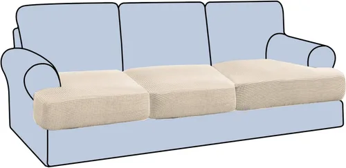 Vista 25 de H.VERSAILTEX Funda elástica para sillón con cojín en forma de T, fundas de cojín en T para sillón y sofá de sala de estar, funda para sofá, funda