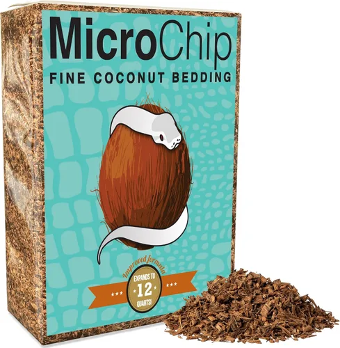 Vista 5 de Microchip - Mezcla de sustrato de coco fino y chips de cáscara de coco para tanques de terrario bioactivos, reptiles, invertidos, ranas, tarántulas