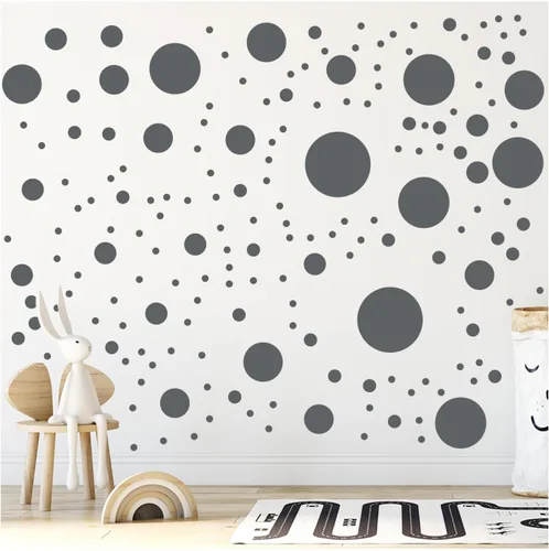 Vista 19 de Más de 500 calcomanías de pared de círculos de lunares surtidos para dormitorio de niños, sala de estar, aula, sala de juegos, calcomanías de pared
