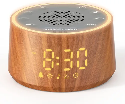 Vista 12 de Dreamegg Máquina de Sonido para Dormir - Máquina de Sonido de Ruido Blanco D1 Nova para Bebé y Adulto con Reloj Despertador, Sonidos Relajantes