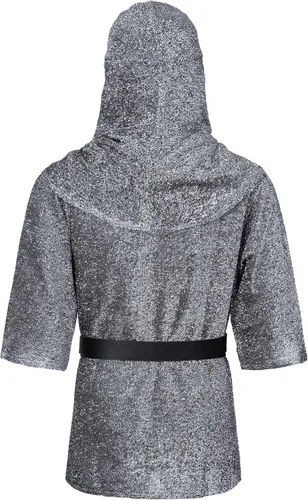 Vista 3 de Conjunto de túnica renacentista de imitación con cadena, coif medieval de caballero y cruzado