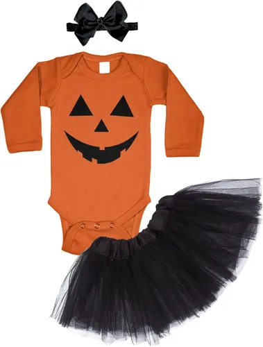 Vista 23 de Tcombo Pumpkin Face - Body Jack O' Lantern Naranja - Cara de calabaza negra