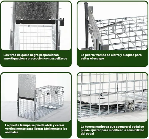 Vista 3 de Jaula de trampa para animales vivos plegable de 26